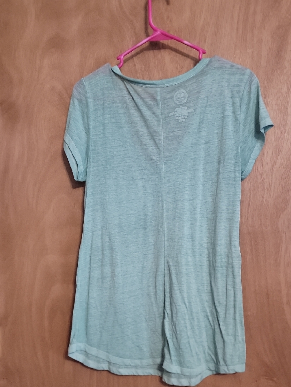 Light Green V-Neck Pocket Tee - Women - Picture 3 of 5